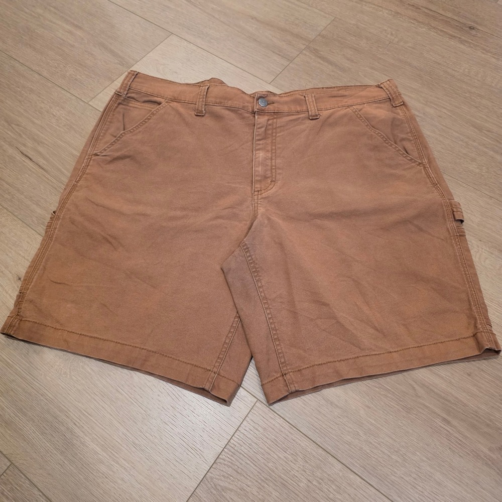 John Deere Mens Brown Relaxed Fit Carpenter Utility Shorts Size 40 Workwear